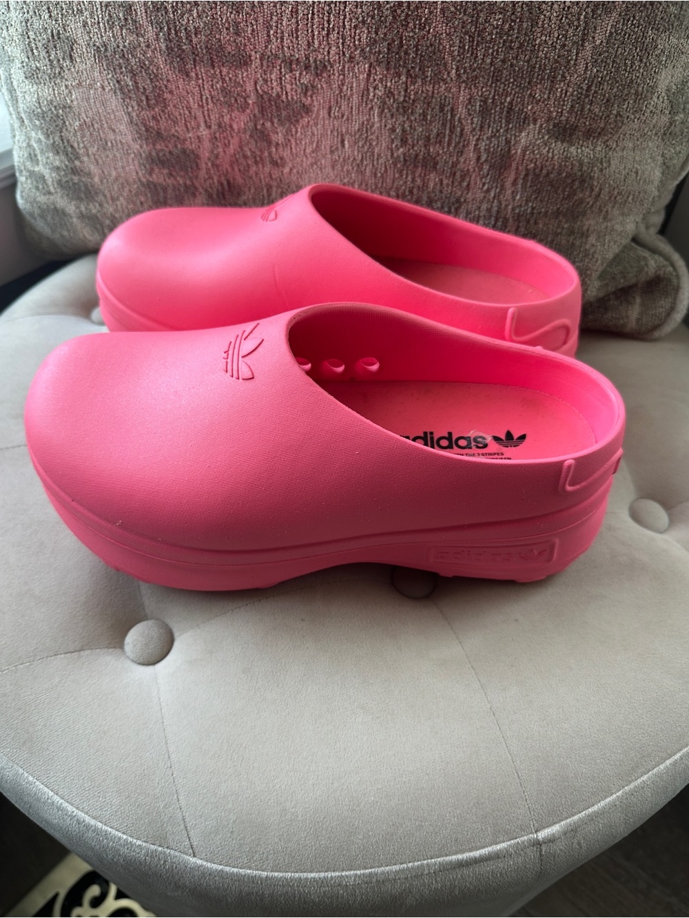 adidas  Pink Slip-On Slide Sandals - Picture 2 of 4